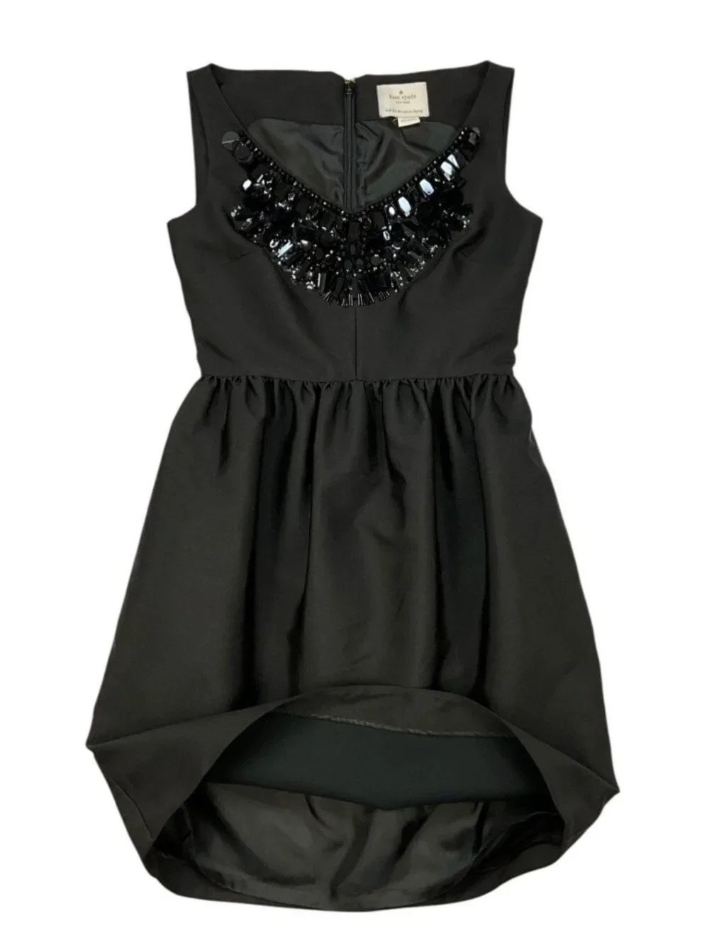 Kate Spade Embellished Cupcake Dress 0 Black Mini Sleeveless Pockets